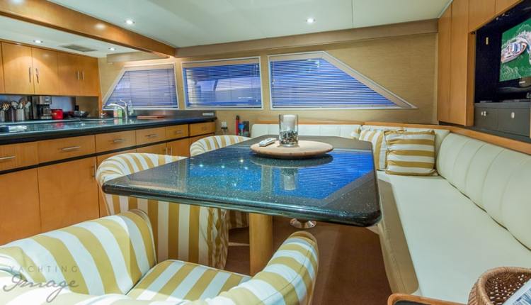 table for guests on a boat