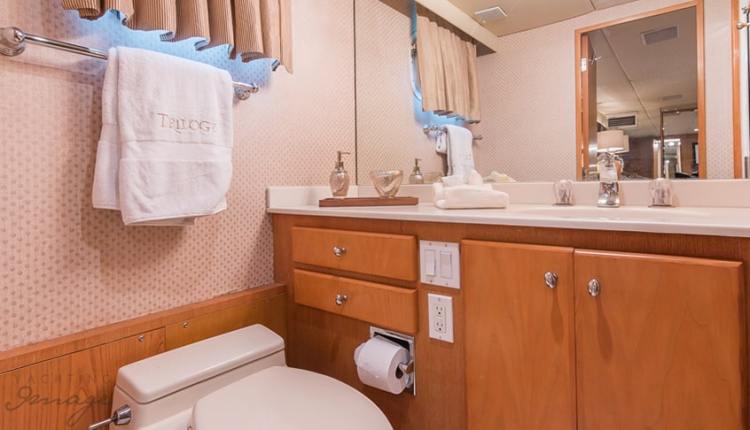bathroom inside a boat