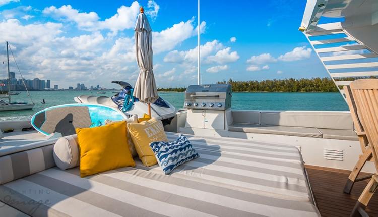 sunbeds on a yacht