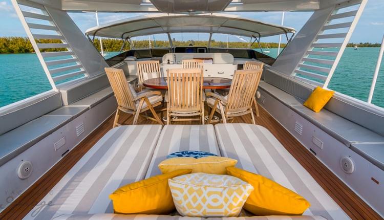yacht exterior table for guests