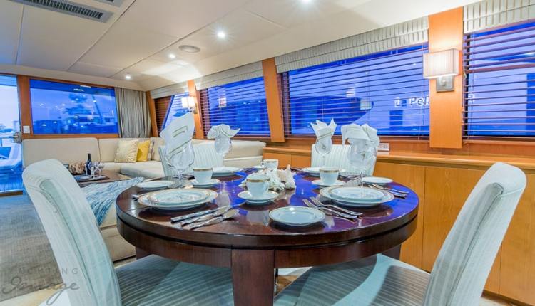 yacht and table for guests