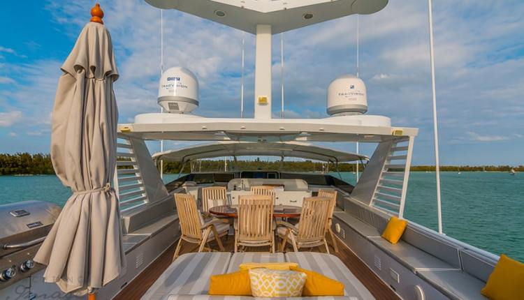 yacht exterior table for guests